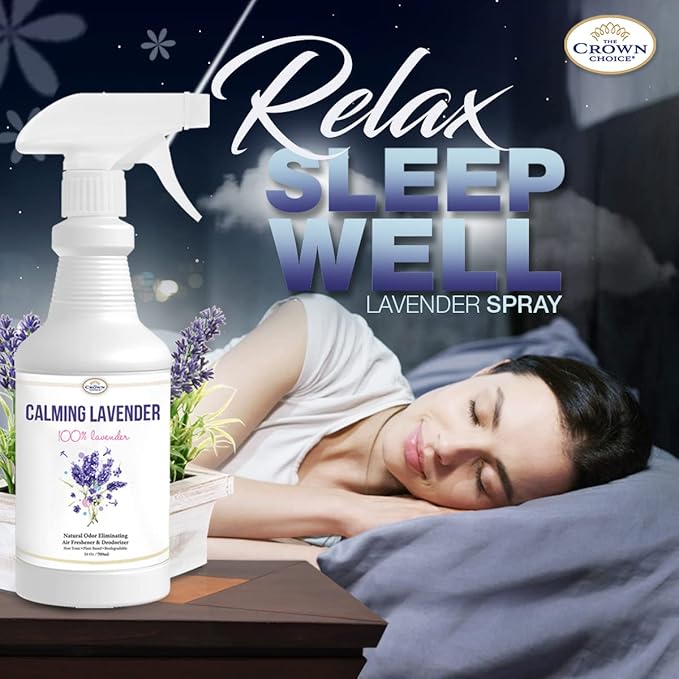 Natural Lavender Linen Spray (24oz) - Linen, Sleep Spray, Room Spray - Quality Lavender Oil Essential Oil Odor Eliminator, Deep Sleep Pillow Mist, Linen Spray for Bed, Sheet, Pillows, Aromatherapy