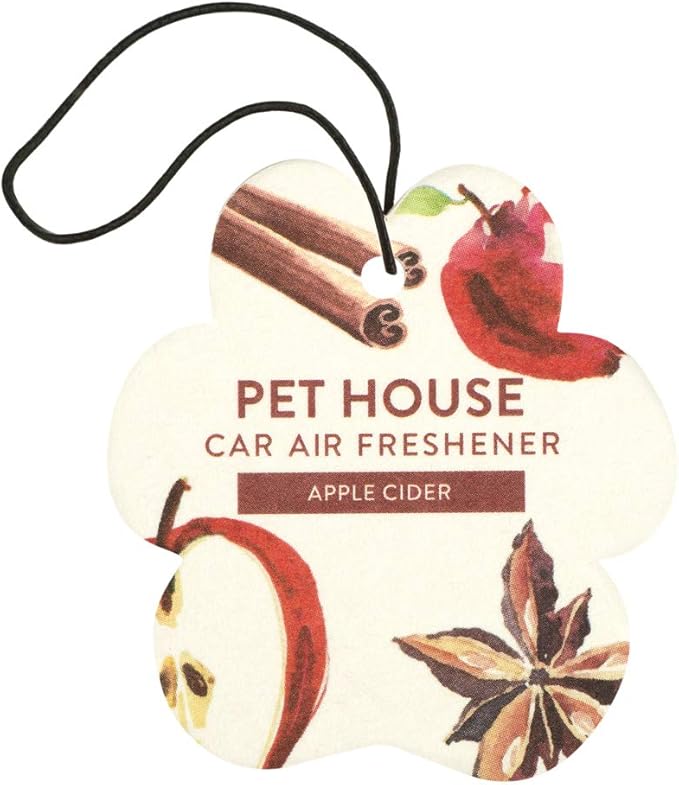 Pet House Car Air Freshener by One Fur All, Pack of 4 – Apple Cider - Non-Toxic Auto Air Freshener, Pet Odor Eliminating Air Freshener for Car, Ideal for Small Spaces, Dye Free Dog Car Air Freshener