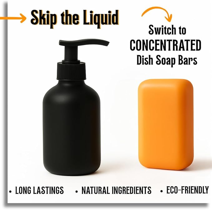 KELEBS 7 Big Dish Soap Bars | Citrus Essential Oil Formula | Natural Ingredients | Skin-Safe | Non-Toxic | Plastic-Free Packaging | Value Pack