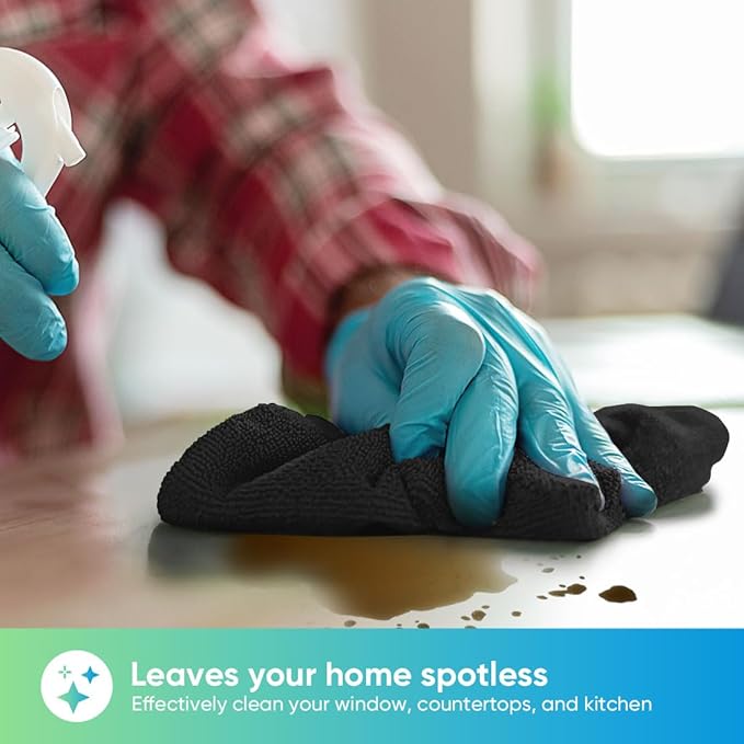 HOMEXCEL Black Microfiber Cleaning Cloths 20 Pack, Highly Absorbent, Lint & Scratch-Free Cleaning Rags for House Kitchen, Microfiber Towels for Car 11.5 x 11.5 inch