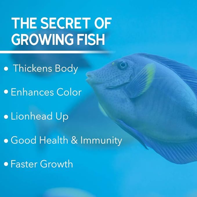 HULX Goldfish Food Sinking Pellets for Big Muscle & Mass Weight Gain, Whey Mixed High Protein 60% Fish Food Growth Fast Formula 1.32 Lb.(600 Gram.) 1mm, Healthy, Color Enhancing Clear Water Fish Feed