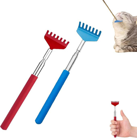 2-Pack Touch Therapy Toys for Pet, Telescopic Pet Massage Stick for Anxious Cats & Dogs, Bonding, Training & Stress Relief, Safe Touch for New Pets, Extends to 26" (B)