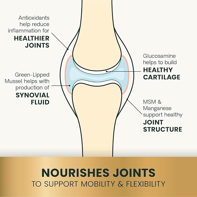 VetriScience Ultimate Strength Healthy Hip & Joint Chews, GlycoFlex Glucosamine, Chondroitin and Green-Lipped Mussel Joint Support Supplement for Dogs, Soothe Discomfort, Peanut Butter, 60 Chews