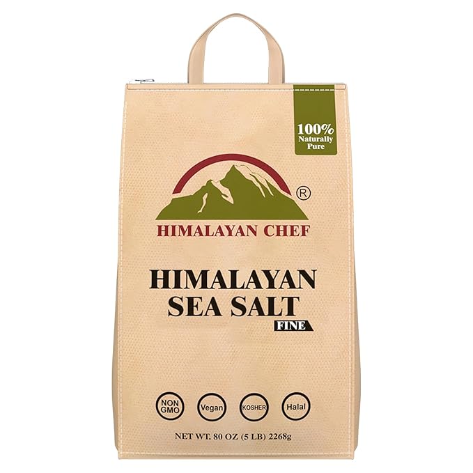 Himalayan Chef Sea Salt Fine - Unrefined Mineral Salt, 5 lb Bag (1 Pack)