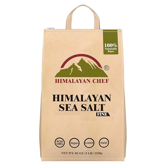 Himalayan Chef Sea Salt Fine - Unrefined Mineral Salt, 5 lb Bag (1 Pack)