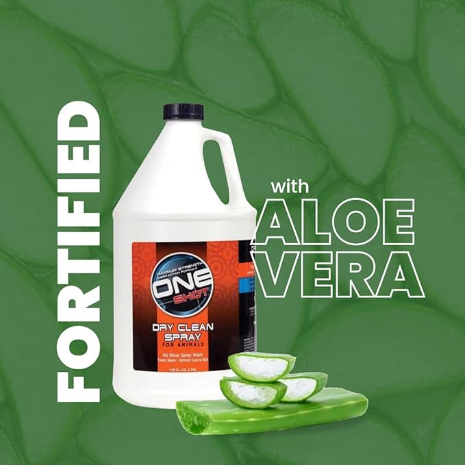 Best Shot ONE Shot Dry Clean Spray, Waterless Pet Grooming Spray for Pets, Alcohol-Free Formula, Safe for Any Dog, Cat, and Horse, 1 Gallon