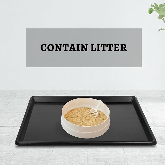 2pcs 27"x20.6" Replacement for Dog Crate Plastic Cage Bottom Pan Multi-Purpose Boot Mat Shoe Tray Indoor Outdoor Waterproof, Dog and Cat Rabbit Food Bowls Floor Liners