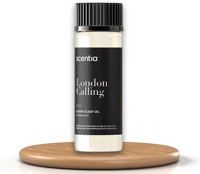 Scentia Hotel Diffuser Oil Inspired by Ferrari - 20 ml 0.67 fl oz - Essential Oil Blend White Tea, Cedarwood & Soku Lime for Aromatherapy Diffusers and Humidifiers - London Calling, Thanksgiving Gift