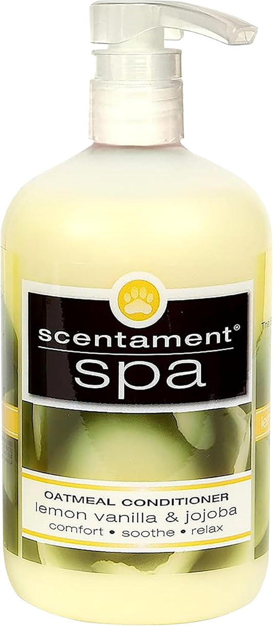 Best Shot Scentament Spa Oatmeal Protein Conditioner, Skin Care Product for Dogs and Cats, Hypoallergenic Puppy Supplies, Lemon Vanilla, 16 Ounces