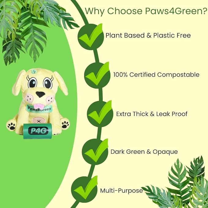 100% Certified Home Compostable Poop Bags (270 Count 18 Rolls), Extra Thick (20 Micron) Leak Proof, Unscented Standard Size 9 X 13'', Plant Based, ASTM D6400 & EN 13432 Compliant