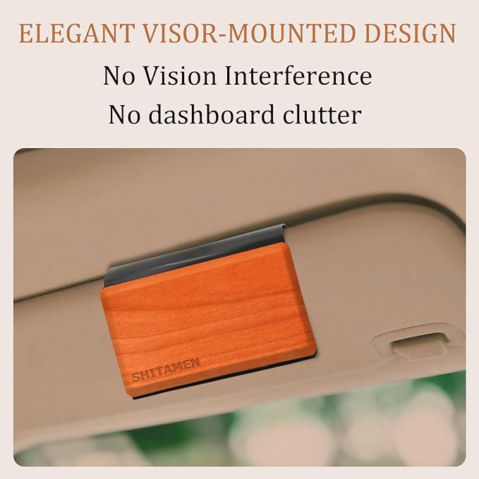 Car Air Freshener, Wood Air Freshener, Car Odor Eliminator for Visor Clip, Variety Scent Refill, Long Lasting - CLIP INCLUDED (Amber-Open Air-Teak)