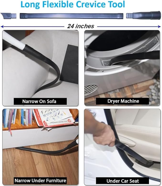 1.25 Inch Vacuum Brush Attachment Kit Compatible with Vacuum Cleaners Using 1-1/4'' Accessories - 1.25 Inch Shop Vac Accessories: Horse Hair Dust Brush, Vacuum Extension Wand and More (7 Pack)