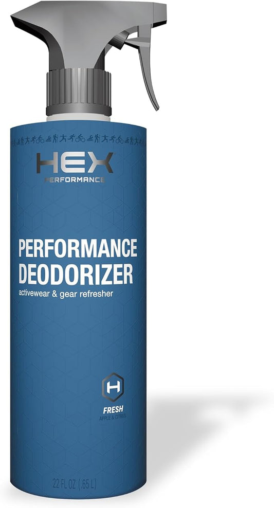 HEX Performance Deodorizing Spray, Fresh, 22oz - Awesome for Shoes, Gear, Activewear & Fabrics, Yoga Mats & Gym Equipment, Carpet, Pets, Odor Eliminator & Fabric Refresher Spray