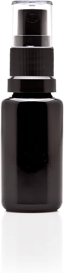 Infinity Jars 15 Ml (.5 fl oz) Black Ultraviolet Glass Fine Mist Spray Bottle Cleaning Products Refillable Containers Homemade Perfume Blends Room, Sprays Bath Beauty Hair, Screw Top Bottles
