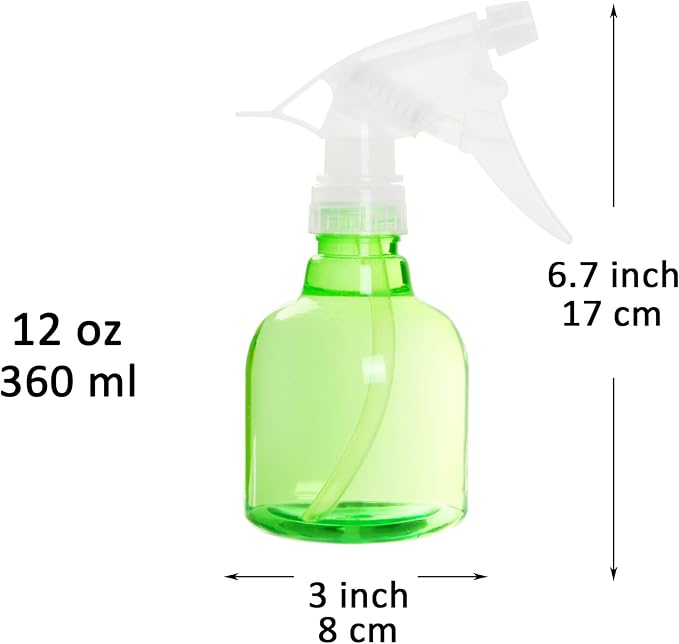 Youngever 6 Pack 12 Ounce Empty Plastic Spray Bottles (Green)