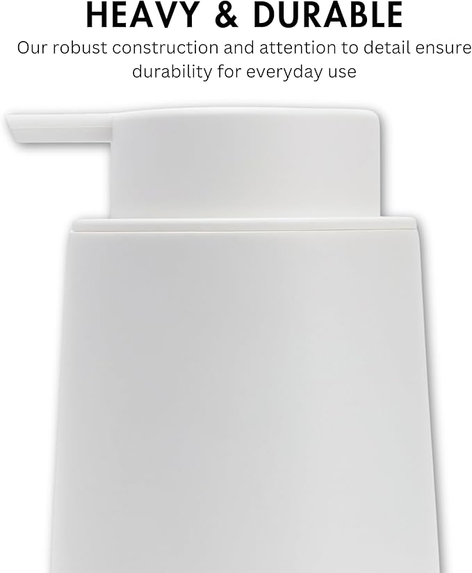 Matte White Hand Soap Dispenser Pump, 9 oz Rustproof Liquid Dish Soap Dispenser Bottle for Various Places Such as Kitchen, Countertop, and Bathroom