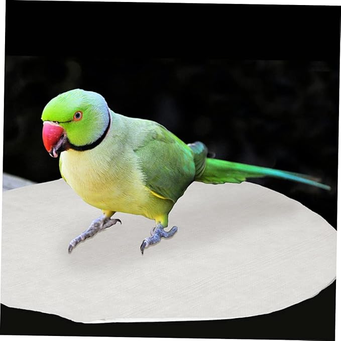 100pcs Round Bird Cage Liners Absorbent Cushions for Parrots Non-Woven Lining Mats Diameter Safe for Birds Daily Essential