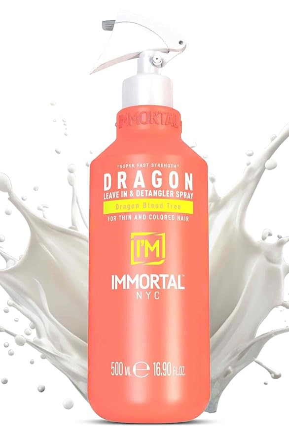 Immortal NYC Dragon, Leave in and Detangler Spray, 17 oz, For Thin and Colored Hair