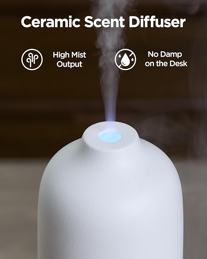 InnoGear 150ml Ceramic Essential Oil Diffuser, Handcrafted Stone Aromatherapy Scent Diffuser Ultrasonic Aroma Diffusers Humidifier Vaporizer with 2 Mist Modes Waterless Auto Off for Home Room Office