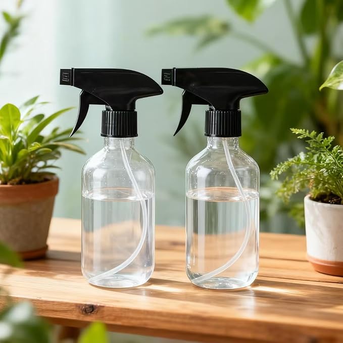 2PCS Plastic Spray Bottles Refillable Container Empty Small Spray Bottle 10oz/300ml with Adjustable Mist/Stream,Water Spray Bottles for Hair, Plant, Cleaning, Pet