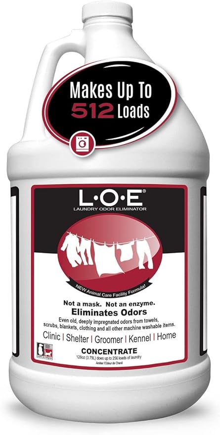 Odorcide Laundry Odor Eliminator Concentrate – Pet Odor Eliminator for Strong Odor – Pet Smell & Urine Odor Eliminator for Clothes – Laundry Odor Neutralizer w/ Safe, Non-Enzymatic Formula (128 oz)