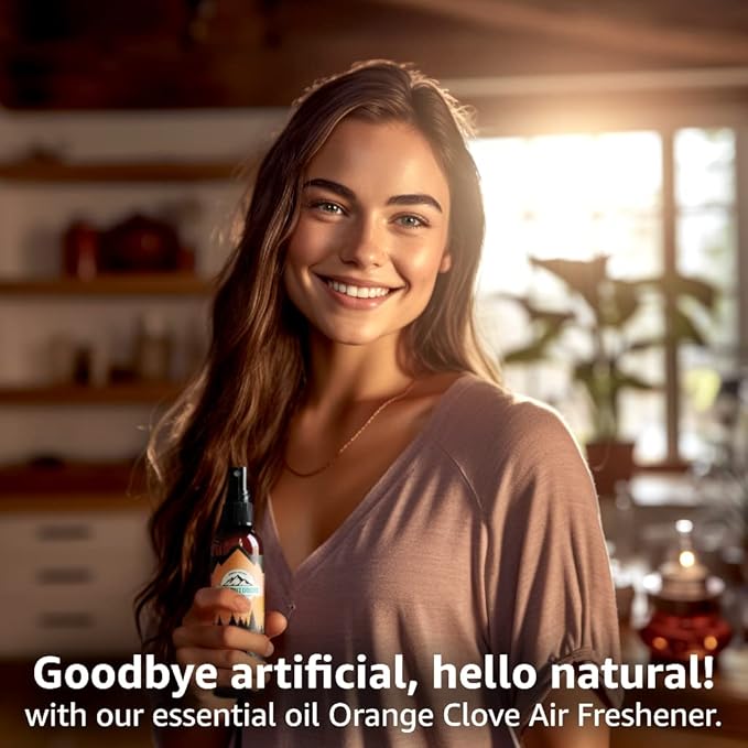 Lumi Outdoors Natural Air Freshener - Orange Clove - Essential Oil Odor Eliminating Room Spray