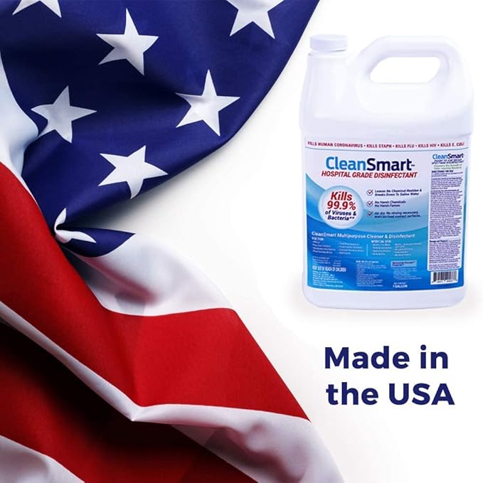 CleanSmart Hospital Grade Disinfectant, Kills 99.9% of Viruses and Bacteria, Hypochlorous Acid Technology, EPA Registered, 4 Gallons (HOCL)