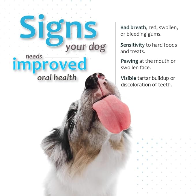 Oral Hygiene Chews for Large Dogs-Enzymatic Dental Treats for Daily Oral Care, Cleans Teeth and Freshens Breath, Reduces Plaque, Bacteria and Tartar Build Up Without Brushing-30 Chews