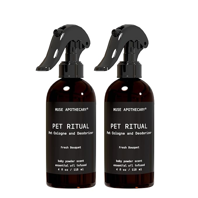 Muse Apothecary Pet Ritual Pet Cologne Spray for Dogs - Dog Perfume Spray Long Lasting After Bath - Pet Perfume for Dogs - Essential Oils Infused - 4oz, Fresh Bouquet