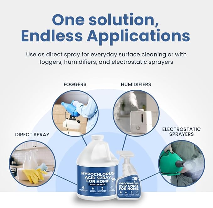 Plateful Hypochlorous Acid Spray for Home (1 Quart) – HOCl Multi-Surface Cleaning Spray, Everyday Household Cleaner, Gentle Formula, Residue-Free, Made in the USA