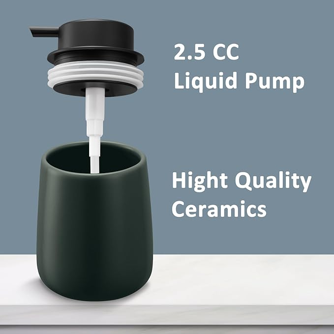 Soap Dispenser Ceramic with Easy-to-Press Pump Hand Lotion Liquid Dispenser for Shampoo Bathroom Kitchen 12 oz