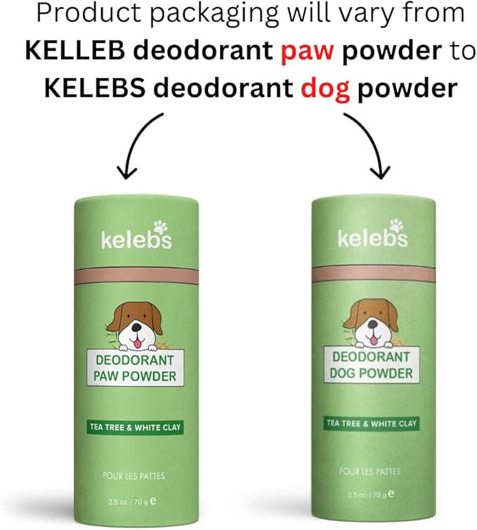 Kelebs Dog Dry Shampoo for Smelly Dogs | Waterless Dry Dog Shampoo Powder | Anti Itch Shampoo for Dogs | Skin Ear & Paw | Tea Tree Oil | Talc Free with Organic White Clay Vegan | No Plastic
