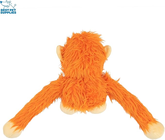 Best Pet Supplies Interactive Squeaky Dog Chew Toy, Ideal Dog Toys for Chewers, Small, Medium & Large Dogs, and Fetch Lovers - O-Hug-Atan (Orange), Large