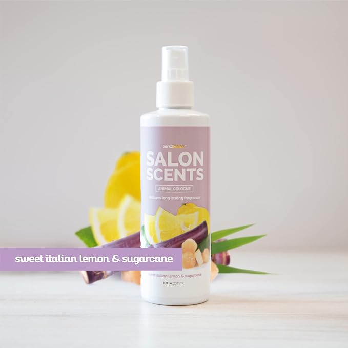 Bark2Basics Salon Scents Pet Grooming Cologne - 8 oz, Natural Professional Perfume for Dogs and Cats, Long Lasting, Deodorizing, Made in The USA (Sweet Italian Lemon)