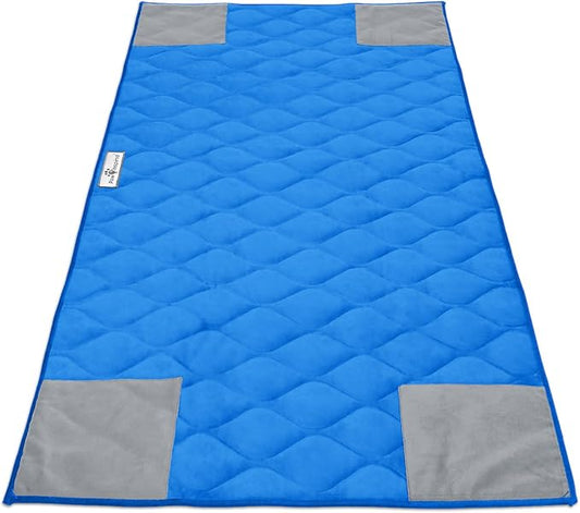Paw Inspired PopCorner Guinea Pig Cage Liners | Washable Fleece Bedding or Pet Bed Mat for Small Animals | Super Absorbent Pee Pad with Reinforced Corners and Waterproof Bottom (C&C 2x4, Blue)