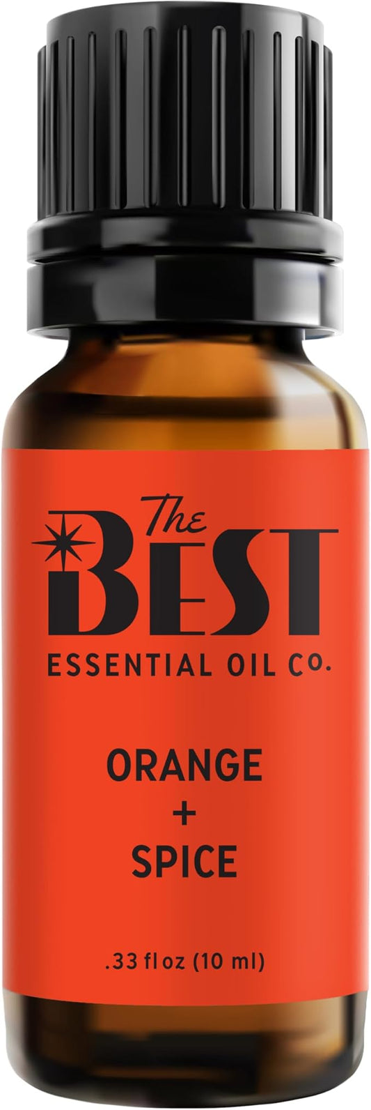 The Best Orange + Spice Essential Oil Blend- Premium Grade- 100% Pure & Natural for Aromatherapy, Diffuser, Spa, Massage, Air Freshener- 10 ml (.33 fl oz)