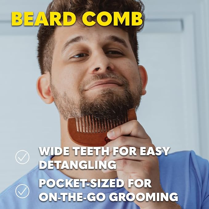 The Beard Club Beard Growth Kit - Derma Roller, Beard Growth Oil, Sandalwood Balm, Comb - Gift Set