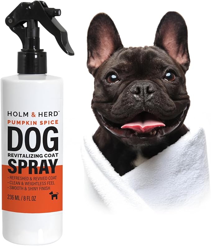 Dog Perfume Spray – Deodorizing Coat Spray for Dogs That Hydrates & Enhances Shine – Dog Cologne & Leave-in Conditioner – Pumpkin Spice 8oz