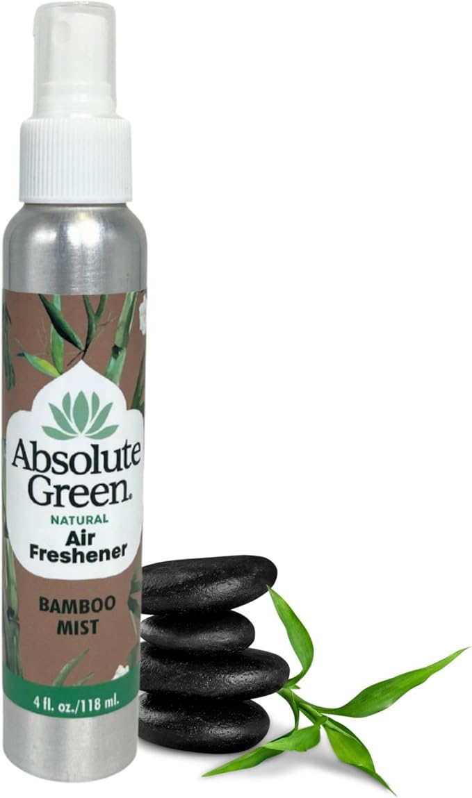 Absolute Green Air Freshener Room Spray, Non-Toxic, Cover Odors, Safe around Kids and Pets, Natural Bamboo Mist Scent 4oz (1 Pack)