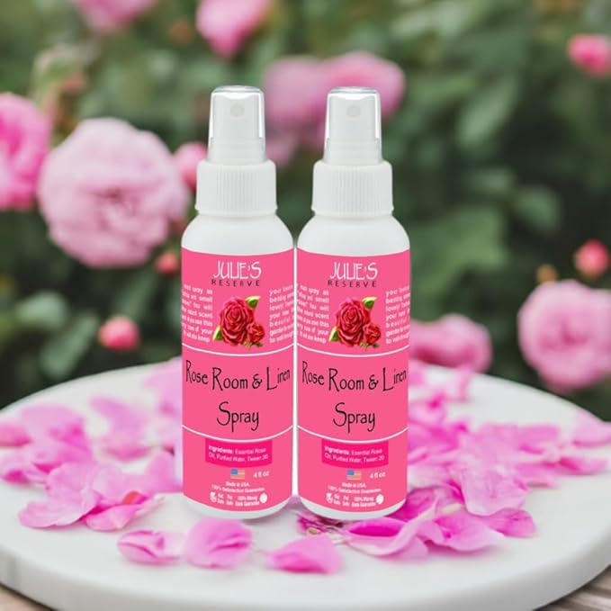 2 Pack Rose Room & Linen 4 oz Julie’s Reserve Natural Spray