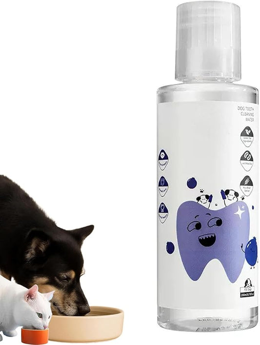 Dental Water Additive, Specialized Dental Care Formula，Natural Flavorless Teeth Cleaning Mouthwash, Freshens Dog Breath & Promotes Healthy Gums, Easy Daily Use for All Pet（1pcs）