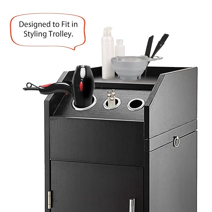 3.0 Inch and 2.0 Inch Open Canister Hair Styling Curling Flat Iron Holder with Dryer Appliance - Salon Organizer for Hot Tools