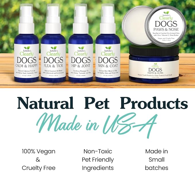 Isabella's Clearly Teeth & Gums, Natural Toothpaste for Dogs for Bad Breath, Tartar, Teeth Whitening | Leave On Tooth Powder, Tasty Cinnamon Flavor with Coconut and Kelp | Vegan, Made in USA