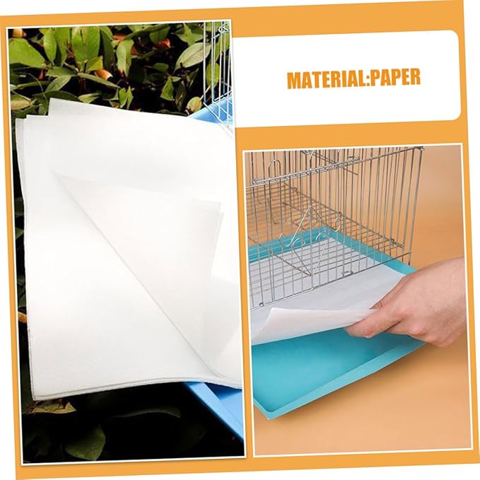 100Pcs Thick Disposable Bird Cage Liners Paper Pads Absorbent Parrot Cage Liner for Easy Cleaning and Hygiene Maintenance