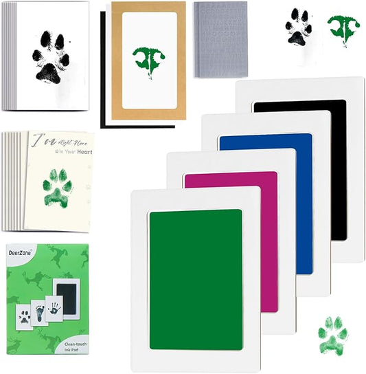 Inkless Paw Print Kit,Dog Paw Print Kit,Dog Nose Print Kit,Clean Touch Ink Pads and Imprint Cards,Pet Paw Print Impression Kit for Dogs Cats Footprint Keepsake