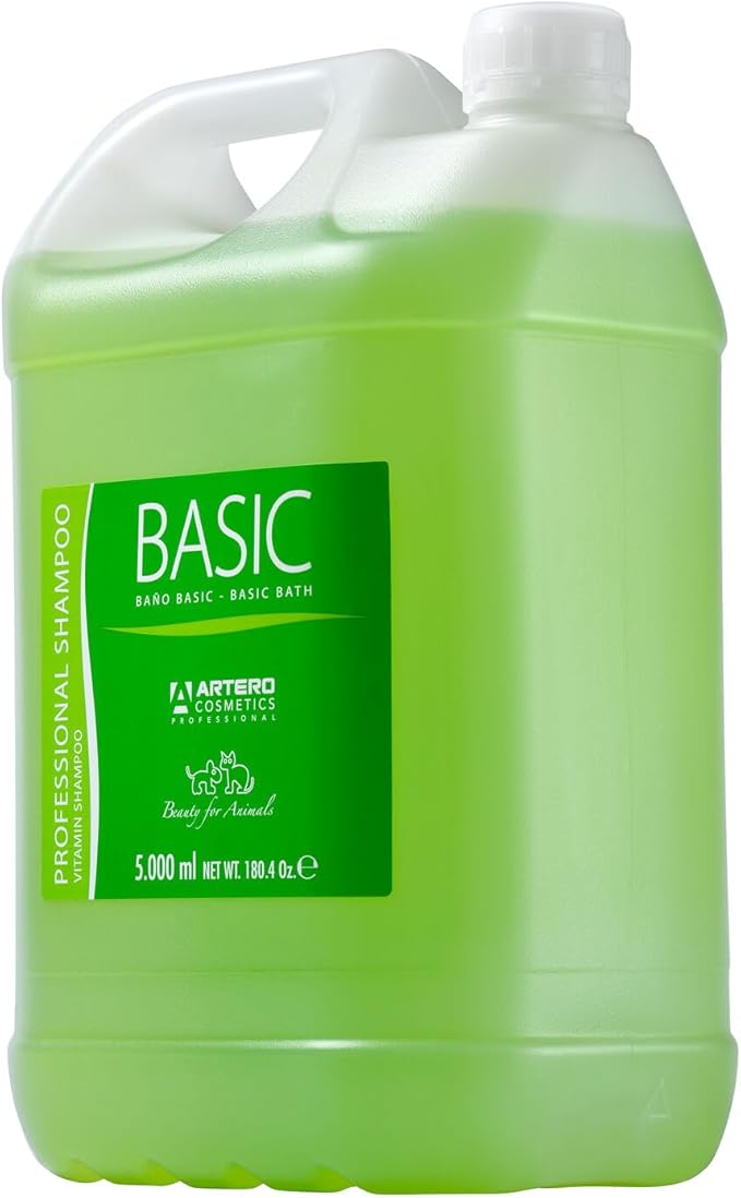 Artero Basic Shampoo for Dogs and Cats – Gentle, Daily Use Grooming Shampoo – Cleans, Hydrates, and Maintains Healthy Coats, 180 oz