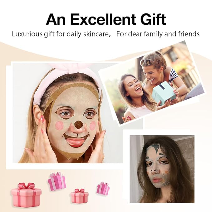 Kaely 6 Pack Animal Character Sheet Masks, Face Masks for Kids Teens Skin Care, Korean Soothe Facial Mask for All Skin Types, Girls Night Skincare Spa Party, Birthday Gifts for Women Men, Set01