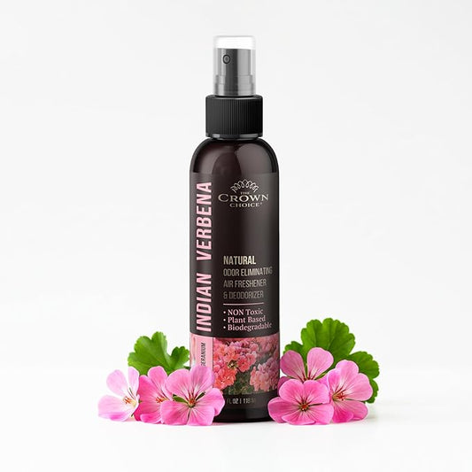 Non-Toxic Odor Eliminator, Natural Geranium & Lemongrass Air Freshener Spray for Home, Room, Closet & Couch Deodorizer, Long Lasting Bathroom & Toilet Freshener, Safe for Kids & Pets - 4 oz Pack of 1