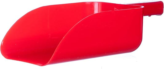 Jeffers Feed Scoop for Horses, Livestock, Pets, Chickens, Goats – 5 Pint 2.5 Quart Heavy-Duty Plastic Grain Scoop – Durable Farm Tool for Animal Feed, Barn, Stable, Garden, Dog Food - Red