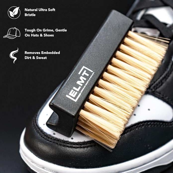 Blackline ELMT Hat Cleaning Kit — Quick-drying, US-Made, Cleans 50+ Hats — Hat Cleaner for Baseball Caps of all Materials Cotton, Wool, Leather, Felt and more (8oz Solution, Deodorizer, Towel & Brush)